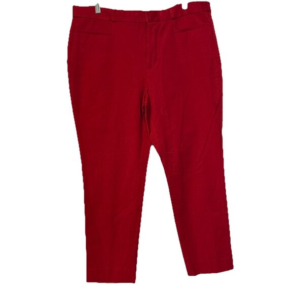 Banana Republic Women's Red Sloan Curvy Fit Flat Front Dress Pants Size 16 - Picture 2 of 6